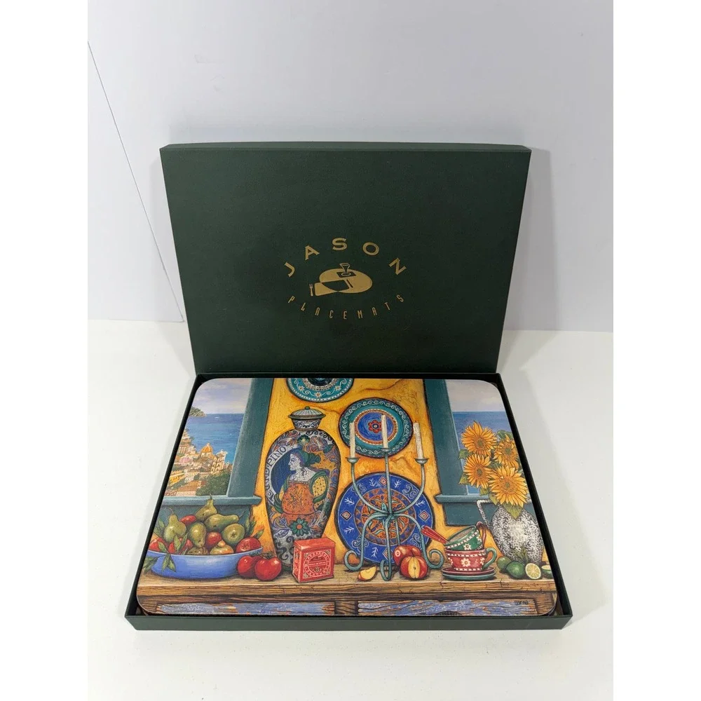 Jason Placemats Set 6 Mediterranean Still Life Art Sorina Cork Back‎ New Zealand